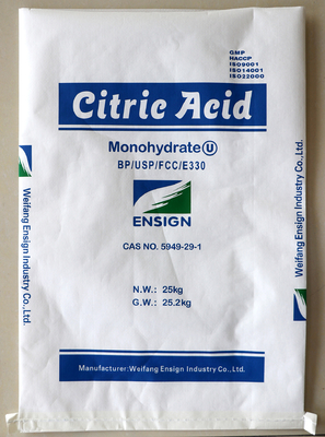 CAS 5949-29-1 Ácido cítrico Monohidrato de ácido cítrico granular e incolor